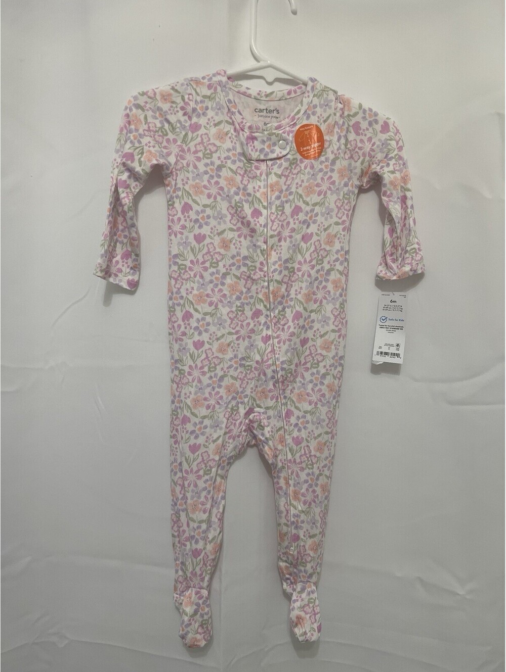Carter's Just One You Baby Girl 6M Floral Footed Sleeper 2-Way Zip NWT